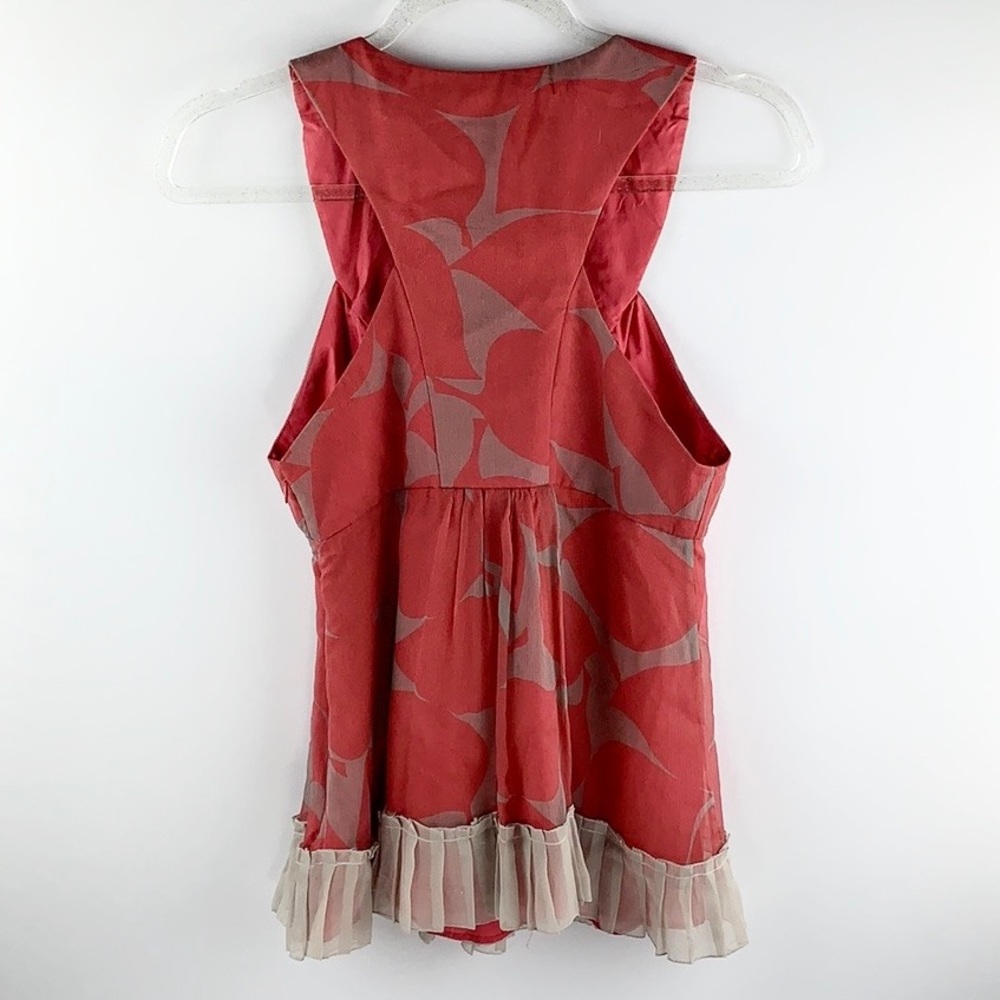 ERICA DAVIES | 100% Silk Ruffled Abstract Cami Top - Picture 4 of 7
